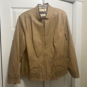 Guillaume Tan Leather Jacket 1X